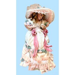 Maryse Nicole Blushing Rose 21" Victorian Shabby Chic Porcelain Doll Vintage